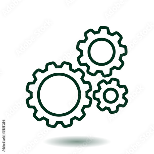 Icon of gears. The development and management of business processes.