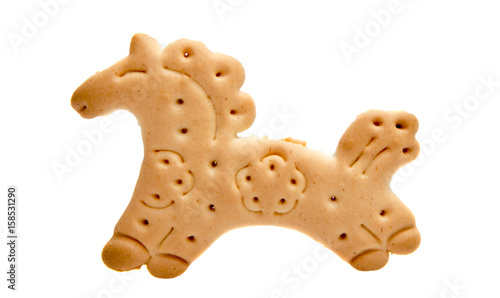 Salted cracker isolated on over white background