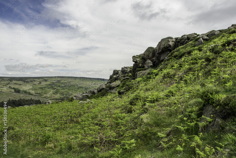 WYSYP SKAŁ, PEAK DISTRICT, WIELKA BRYTANIA,