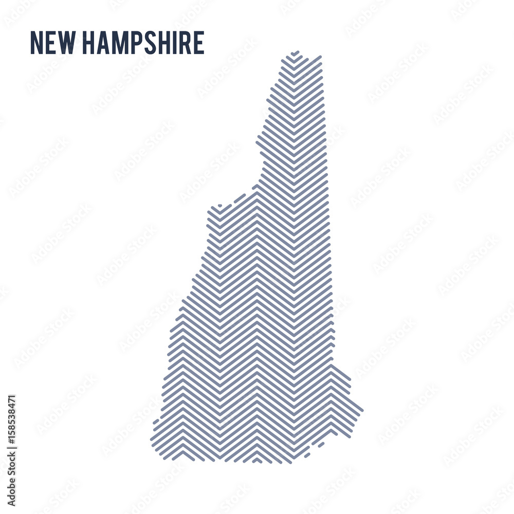 Vector abstract hatched map of State of New Hampshire isolated on a white background. Vector abstract hatched map of State of New Hampshire isolated on a white background.
