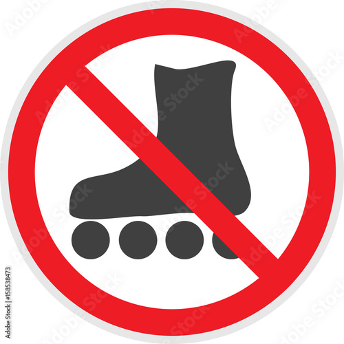 No Rollerblades Sign