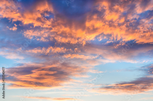Beautiful dramatic sunset sky with colorful clouds © kvitkanastroyu