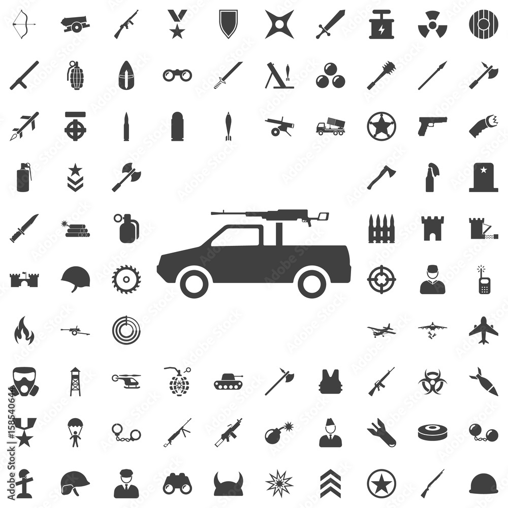 Howitzer and rocket artillery icon Howitzer and rocket artillery icon
