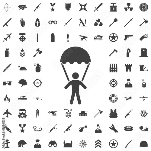 Military parachutists icon vector