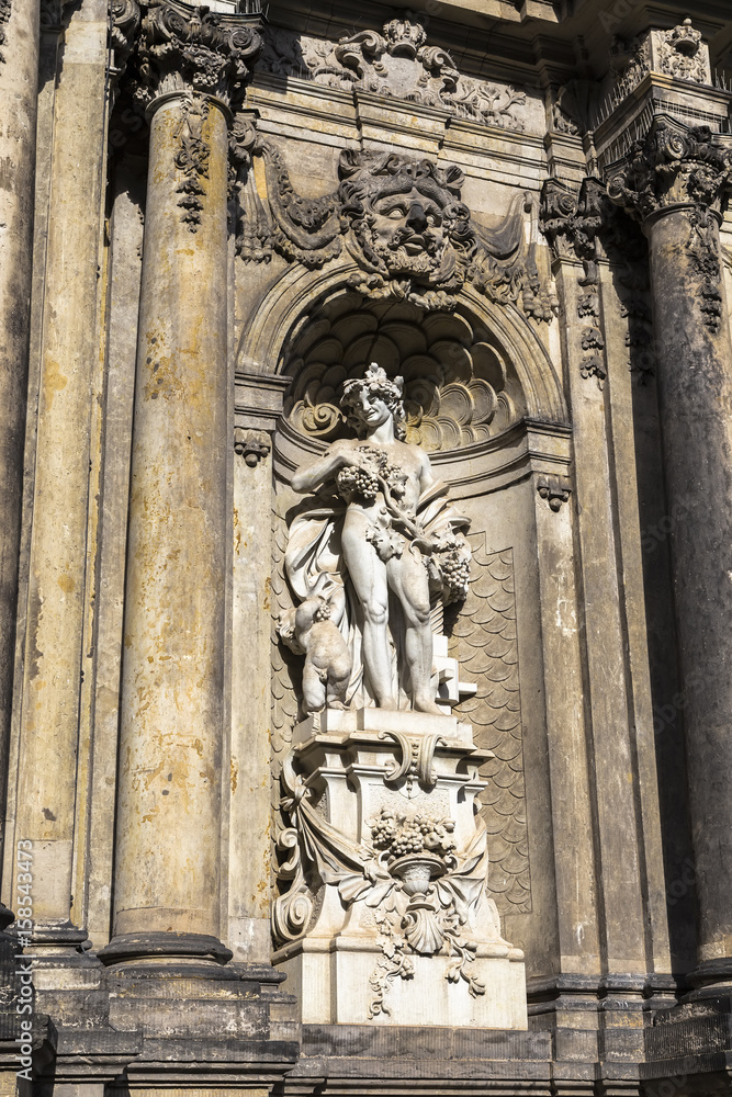 Sculpture in the niche, decorating the gate of Zwinger