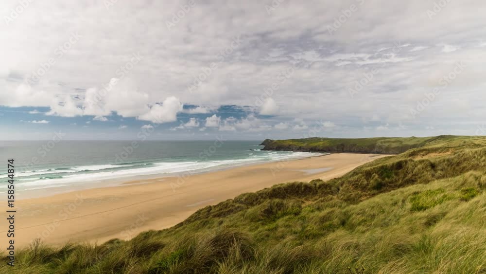 Seaside panorama, time lapse, Perranporth Beach Seaside panorama, time lapse, Perranporth Beach