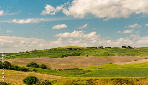 The countryside near the famous town of Volterra  Tuscany  Italy in spring