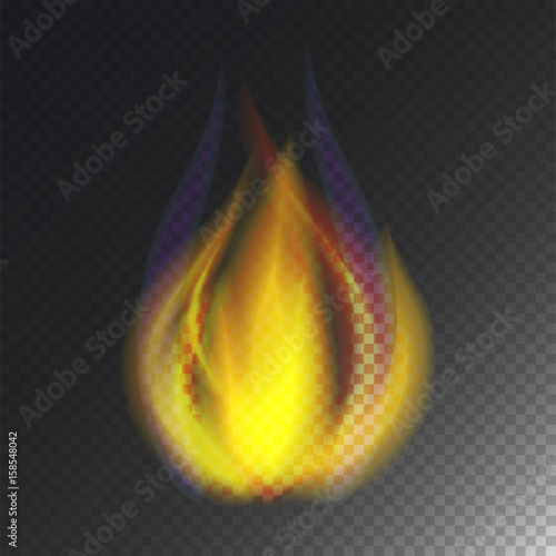 Fire flame hot burn vector icon warm danger and cooking yellow bonfire light blazing campfire.