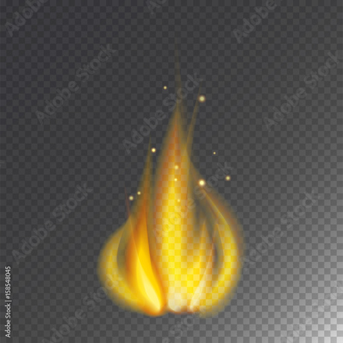 Fire flame hot burn vector icon warm danger and cooking yellow bonfire light blazing campfire.