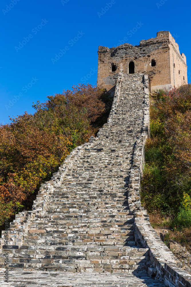 the Great Wall is generally built along an east-to-west line across the historical northern borders of China.