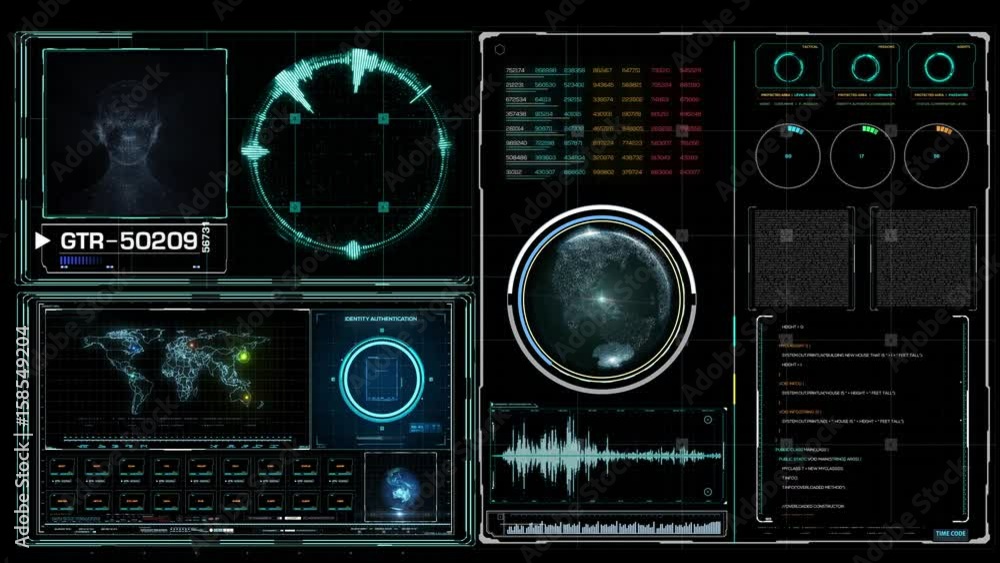 Futuristic Cyber Interactive Hologram Display. HUD Design Futuristic Cyber Interactive Hologram Display. HUD Design