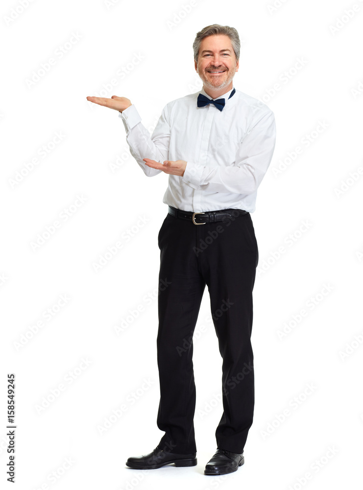 Man presenting copy space Man presenting copy space