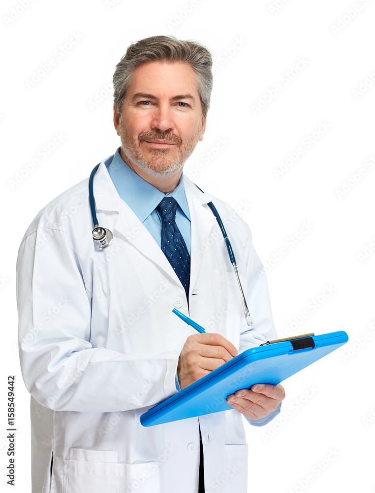 Doctor pharmacist writing on clipboard. Doctor pharmacist writing on clipboard.