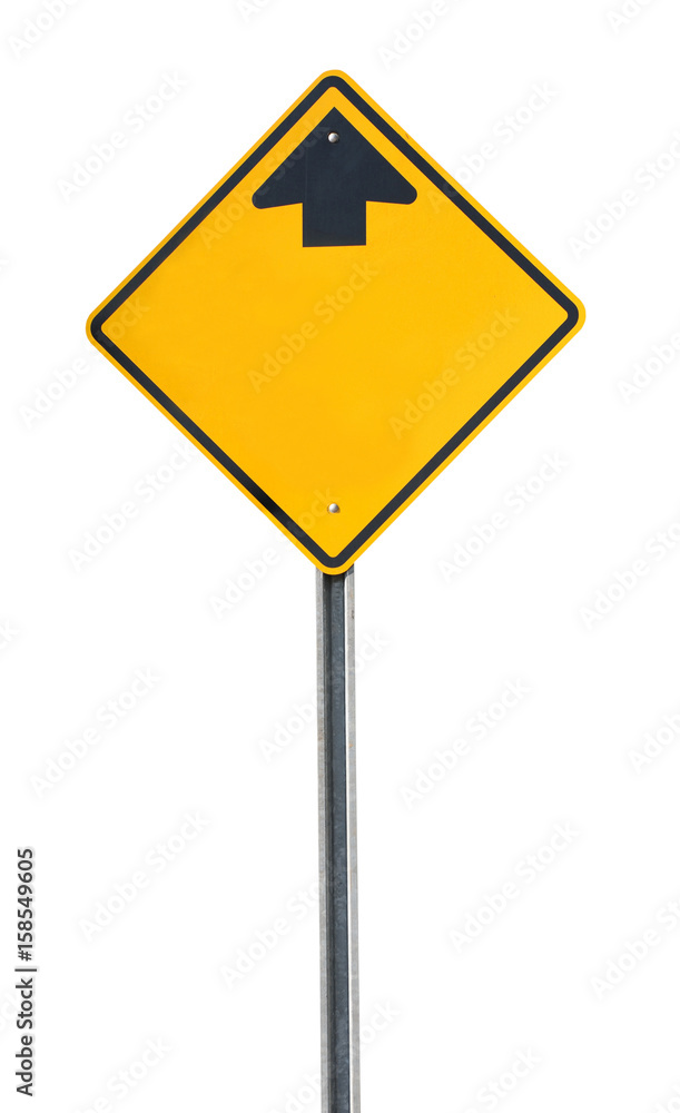 blank road warning sign with arrow, ready for text blank road warning sign with arrow, ready for text