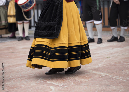 Dancing. Asturias' traditional costume