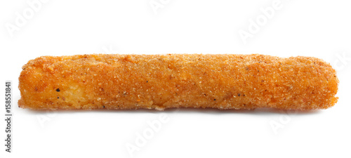 Fried cheese stick on white background