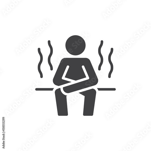 Sauna icon vector, filled flat sign, solid pictogram isolated on white. Steam room symbol, logo illustration. Pixel perfect