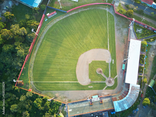 Photography Above view on baseball field
