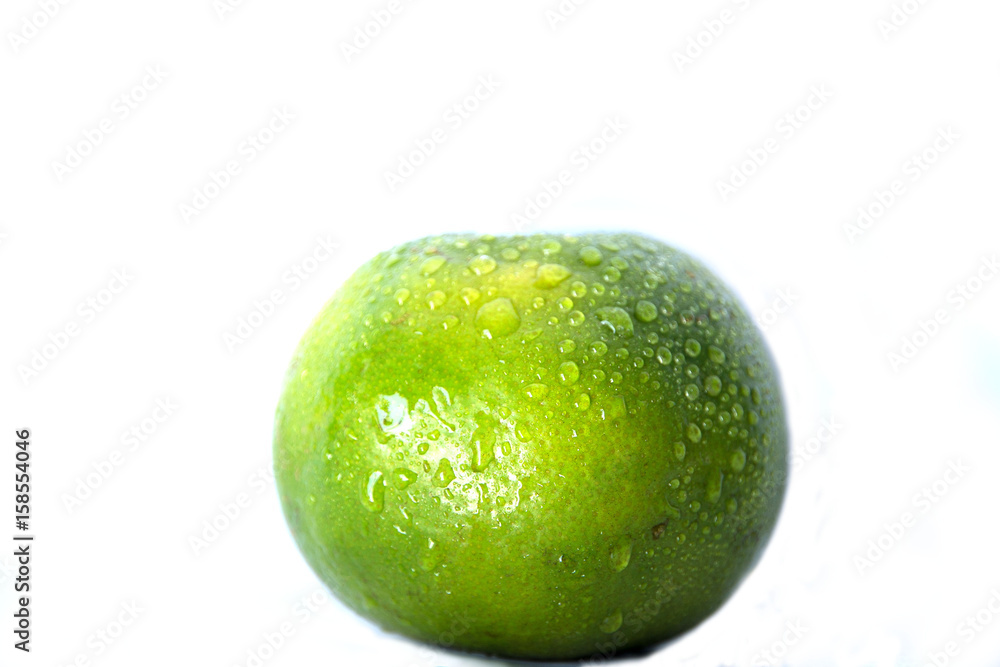 Green orange on white background Green orange on white background