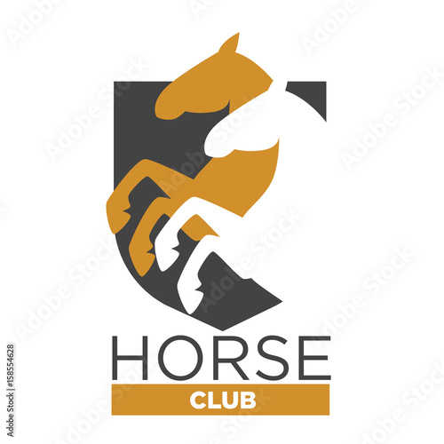 Fototapeta Horse private club for proffesional riders isolated illustration