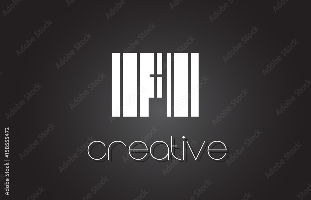 FI F I Letter Logo Design With White and Black Lines. FI F I Letter Logo Design With White and Black Lines.