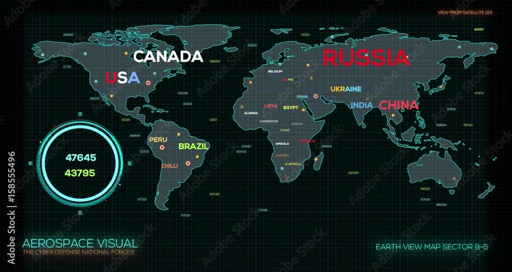 Data World Map with data, infographic and hud elements vídeo de Stock ...
