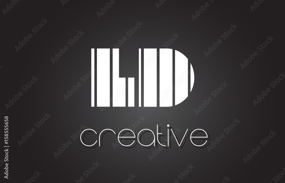 LD L D Letter Logo Design With White and Black Lines. LD L D Letter Logo Design With White and Black Lines.