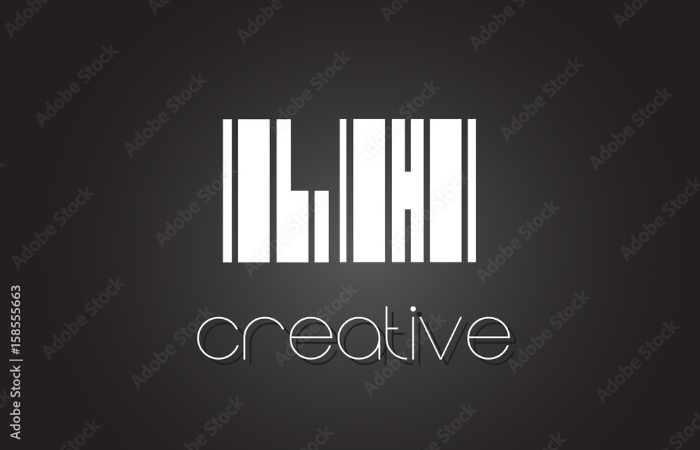 LH L H Letter Logo Design With White and Black Lines. LH L H Letter Logo Design With White and Black Lines.