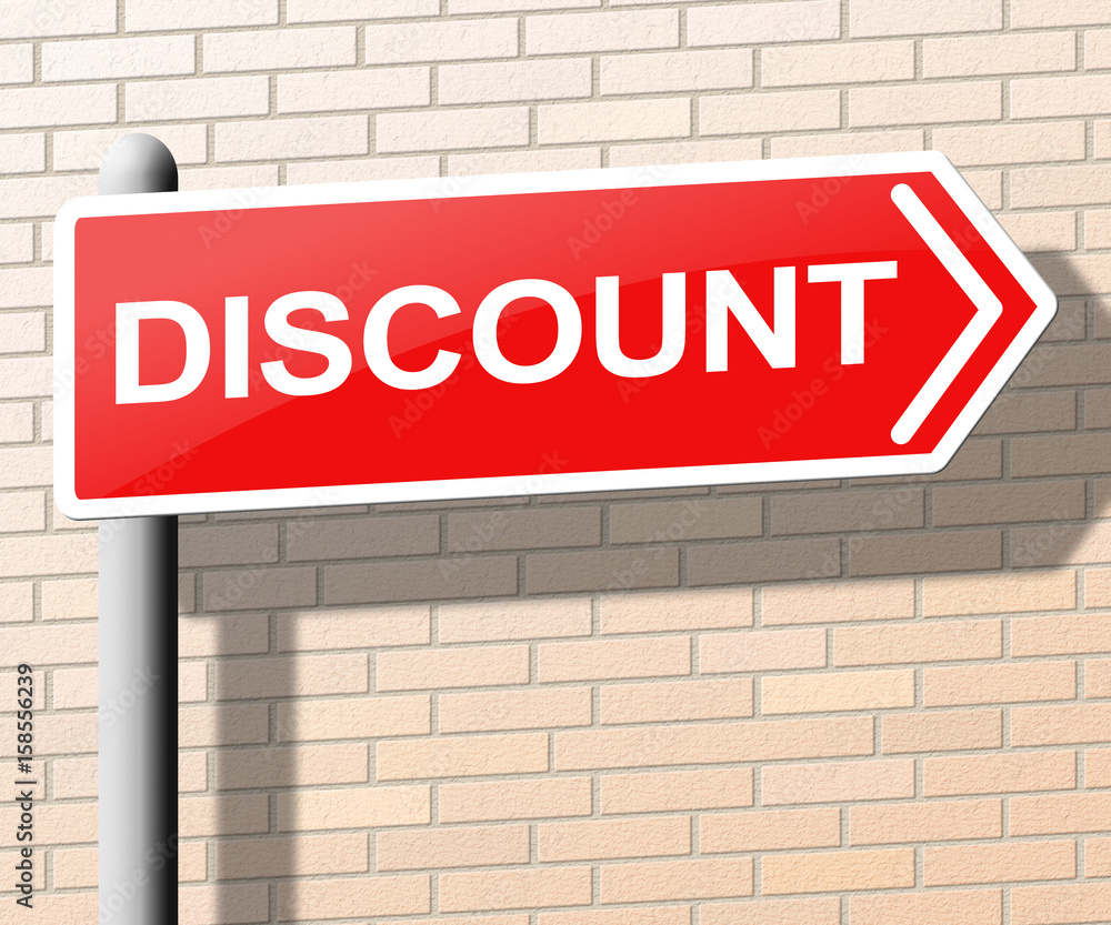 Discount Sign Shows Sale Promo 3d Illustration Discount Sign Shows Sale Promo 3d Illustration