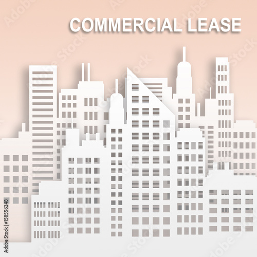 Commercial Lease Represents Office Property Buildings 3d Illustration