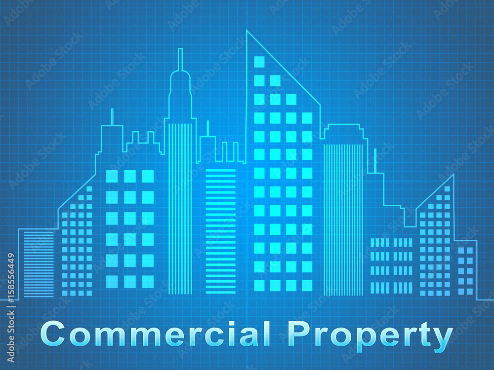 Commercial Property Represents Offices Real Estate 3d Illustration