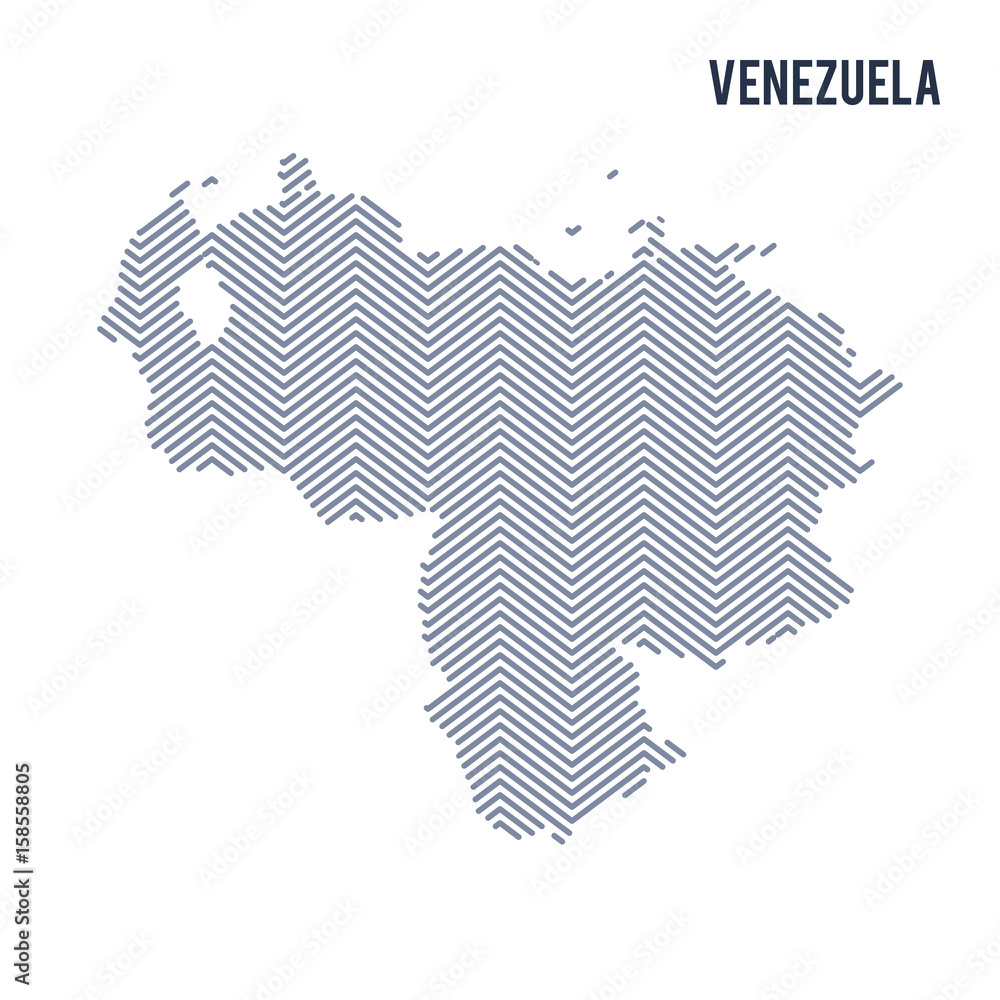 Obraz premium Vector abstract hatched map of Venezuela isolated on a white background.