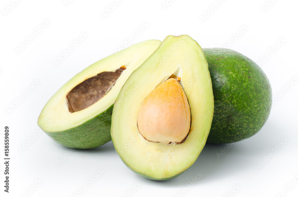 Avocado fruit on white background,Healthy food