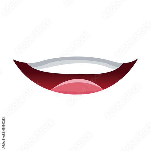 funny cartoon mouth tongue teeth image vector illustration
