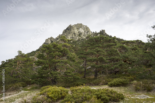 Majalasna Peak. It is part of Siete Picos (Seven Peaks) range, in Guadarrama Mountains National Park, province of Madrid, Spain photo