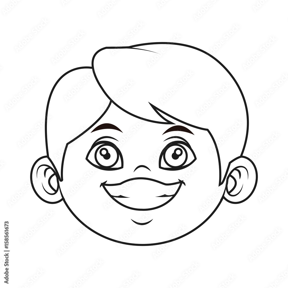 beautiful little face boy cute child smiling vector illustration