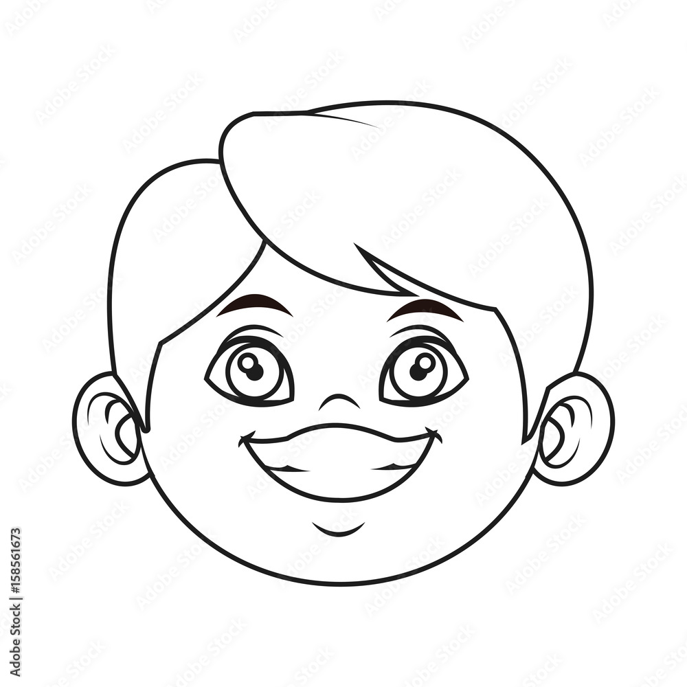 beautiful little face boy cute child smiling vector illustration beautiful little face boy cute child smiling vector illustration