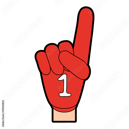 foam finger icon image vector illustration design 