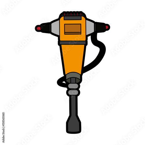 jackhammer heavy machinery icon image vector illustration design 