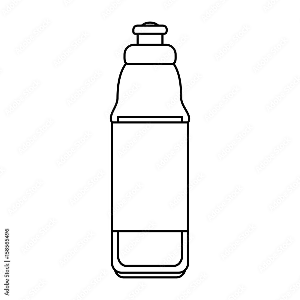 sports bottle with blank label icon image vector illustration design black line sports bottle with blank label icon image vector illustration design black line
