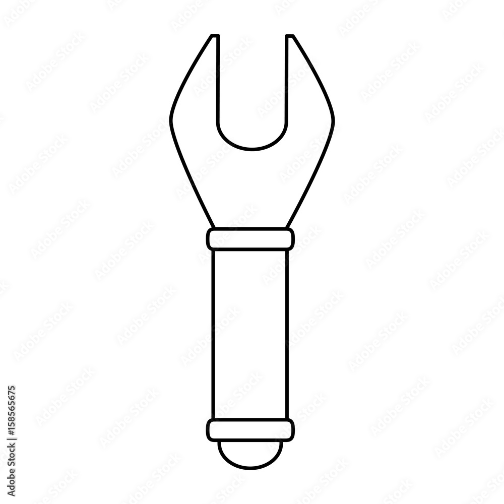 wrench tool icon image vector illustration design black line wrench tool icon image vector illustration design black line