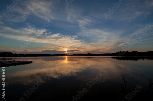 Sunset at lake Murner in Bavaria