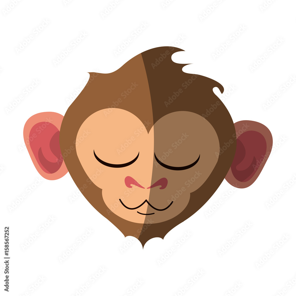 relaxed or in bliss cute expressive monkey cartoon icon image vector illustration design relaxed or in bliss cute expressive monkey cartoon icon image vector illustration design
