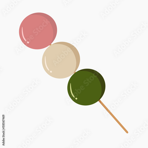 dango, Japanese dumpling and sweet vector ilustration.
