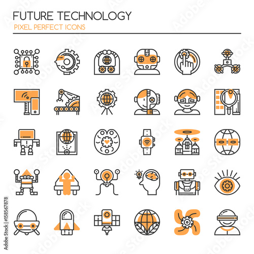 Future Technology , Thin Line and Pixel Perfect Icons