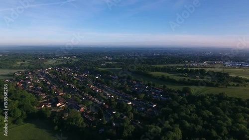 Aerial view of Epsom, Surrey, UK. photo