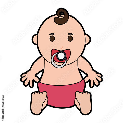 male baby with pacifier  icon image vector illustration design 