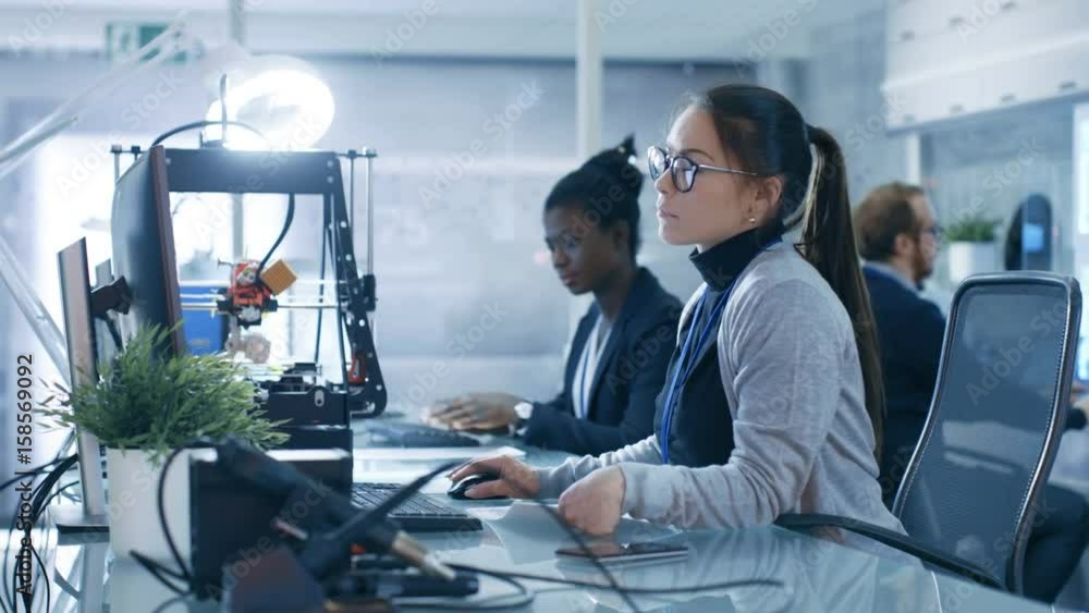 Diverse Group of Scientists Doing Research at their Workstations in a Modern High-Tech Laboratory. Shot on RED EPIC-W 8K Helium Cinema Camera. Diverse Group of Scientists Doing Research at their Workstations in a Modern High-Tech Laboratory. Shot on RED EPIC-W 8K Helium Cinema Camera.