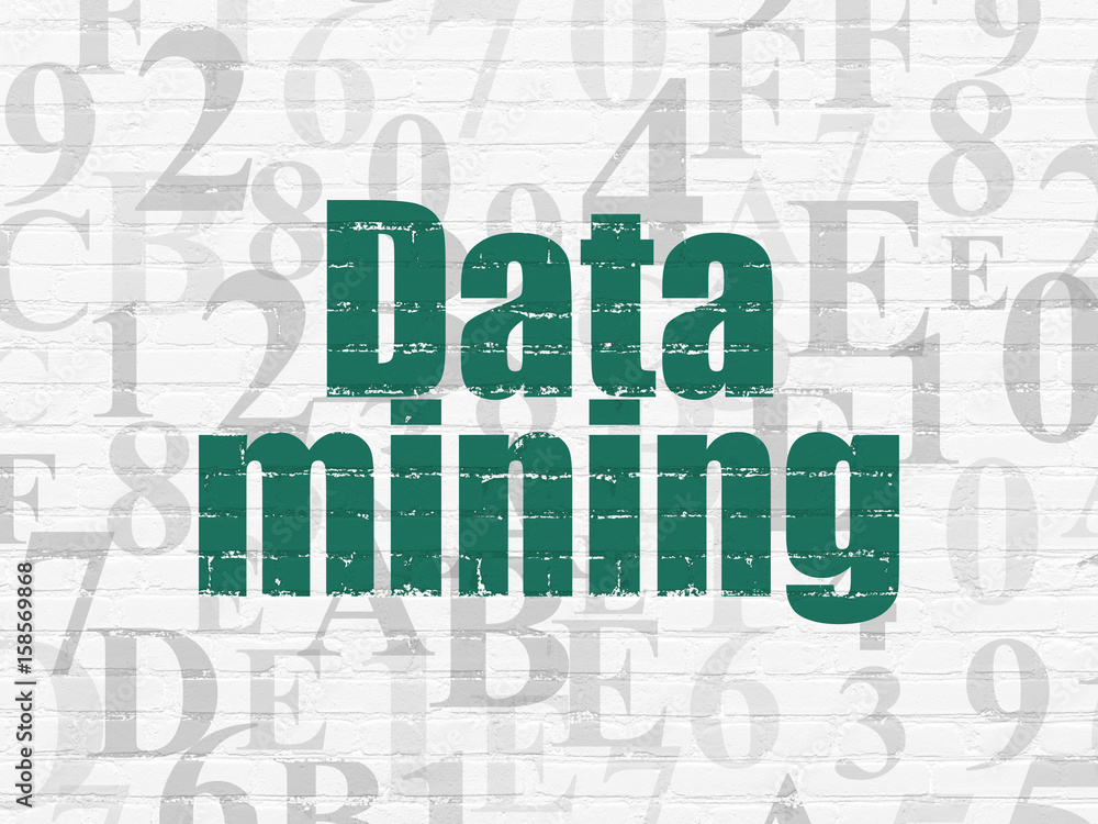 Information concept: Data Mining on wall background Information concept: Data Mining on wall background
