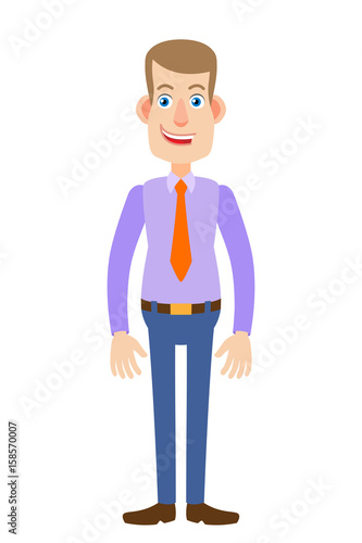 Full length portrait of Cartoon Businessman Character